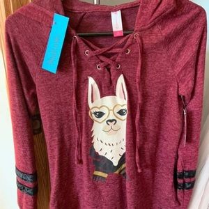 Hooded Llama sweater